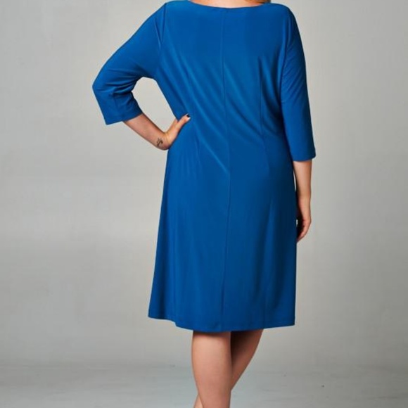 Christine V Plus Size Side Ruffle Dress - Picture 5 of 7